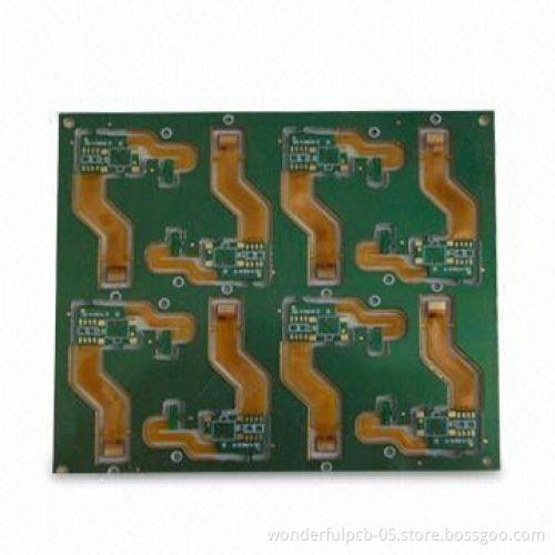 Rigid-flex PCB with 0.2mm Polymide, Copper Thickness of 0.5 to 7.0oz